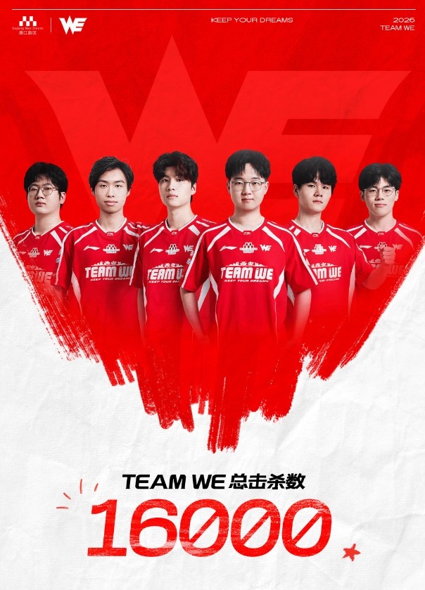 里程碑：WE达成LPL 16000总击杀成就，排名历史第三位